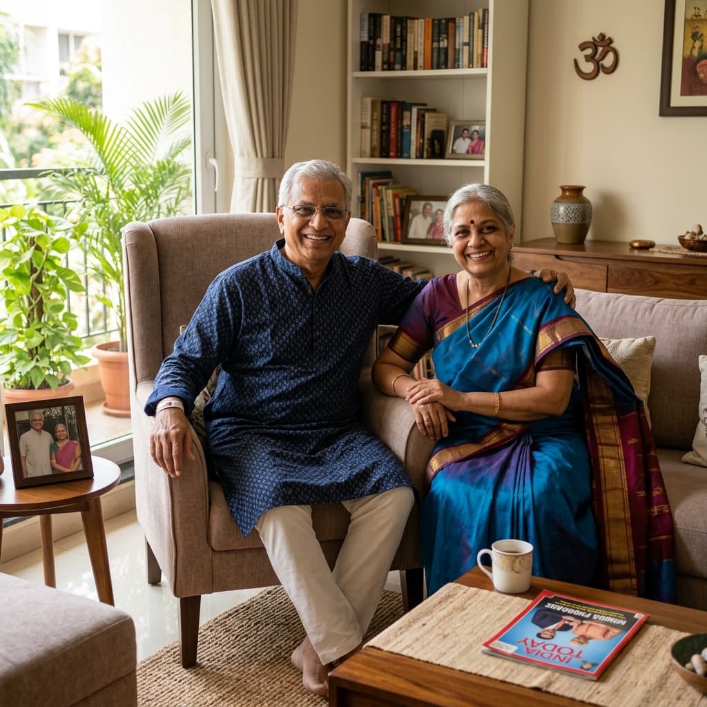 Happy elderly family in Delhi enjoying quality of life after receiving professional home nursing care from NurseNest Care
